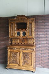 Antique French China Hutch ~French Vaisselier~ Antique Carved Oak Music Cabinet