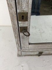 Antique Medicine Apothecary Cabinet Beveled glass Painted White, Barn Farmhouse