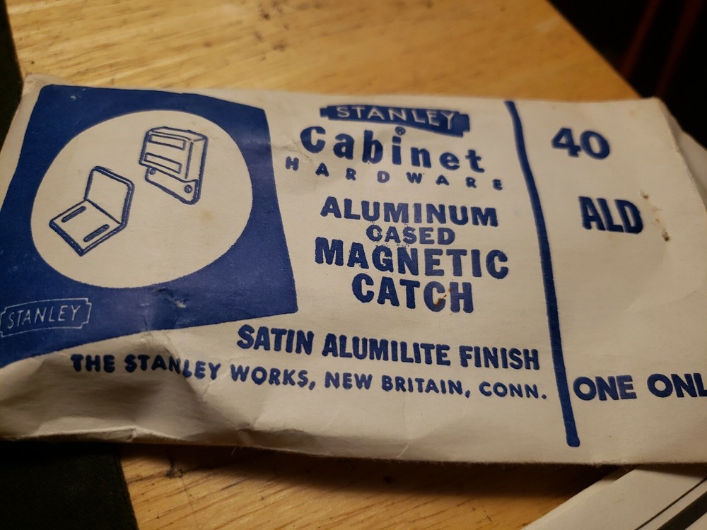 Vintage Stanley Cabinet Hardware Door Magnetic Catch 40 ALD. New Britain, CT.