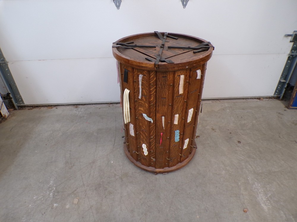 Rare Revolving Lochner Oak Ribbon Cabinet Country Store