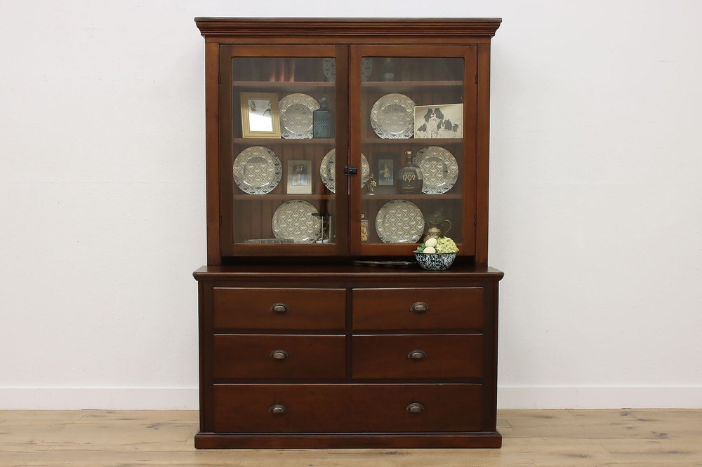 Farmhouse Antique Kitchen Cabinet or Pantry Cupboard #55176