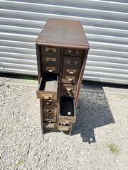 1920s Cabinet Apothecary Industrial Multi Drawer File Ledger Ohio Jewlery Macey