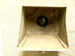 Vintage Kitchen Cabinet Metal Flour Bin; Wood Door & Sifter Crank