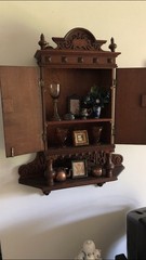 Antique German Wooden Wall Cabinet Bathroom Cabinet Hanging Cabinet 18th Century