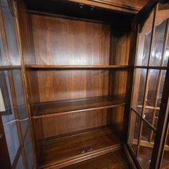 Antique Cherry Wood China Cabinet And Side Bar Table 1978