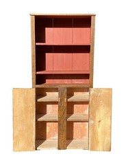 ANTIQUE NEW ENGLAND PAINTED PINE DOUBLE DOOR CABINET / CUPBOARD