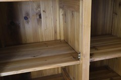 Country French Vintage Wine Rack Two-Piece Pine Step-Back Hutch