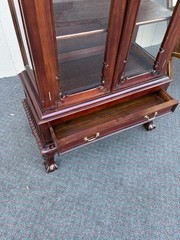 67366 Solid Mahogany Hand Made Curio China Cabinet with Drawer