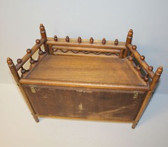 Oak Curio Hanging Wall Mount Cabinet