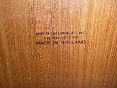 Vtg Mid Century Eppco Enterprises Teak Tambour Door Wall Mount Cabinet 18x12x8
