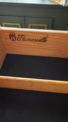 Thomasville 1980 Vintage Oak China Cabinet With Light Display
