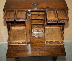 LOVELY ORNATELY CARVED 18TH CENTURY SPANISH CABINET ON STAND WITH HIDDEN STORAGE