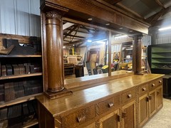 Quarter Sawn Oak Antique Back Bar