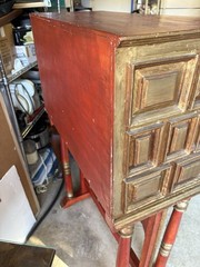 Unique Vintage Mexican Multi Drawer With Panel Door Raised Hosting Chest
