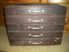 Vintage Primitive Handmade Wooden Cabinet with Drawers