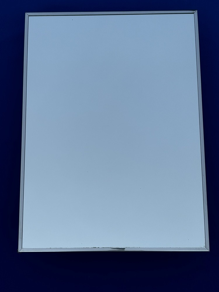Vintage Mid Century Recessed Chrome Wall Mount Metal Medicine Cabinet Mirror 22”