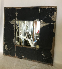 VTG Salvage Tin Ceiling 23″ SQ Metal 11″ Mirror Pineapple Fleur De Lis 1868-23B