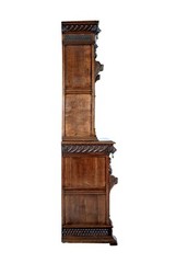 19TH CENTURY FLEMISH OAK AND STAIN GLASS CABINET