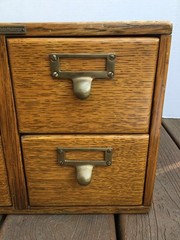 Vintage 4 Drawer Wooden Card Catalog File Cabinet Library Bureau Sole Makers