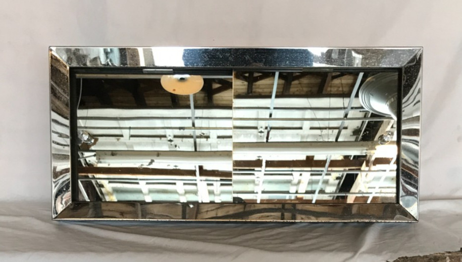 VTG 1960’s Deco Metal Chrome 11X24 Mirrored Recessed Cabinet Old 319-26B