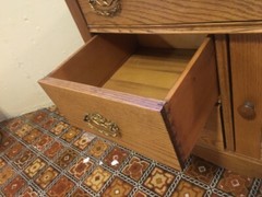 Antique Oak Wash Stand w/ Towel Rack