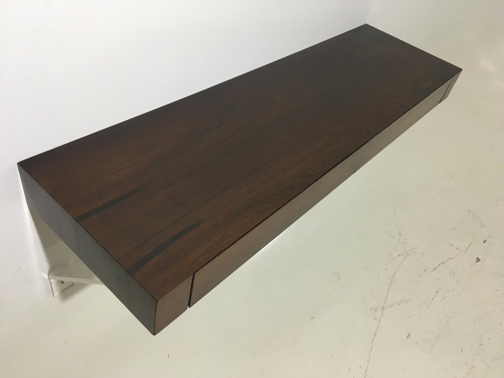 Founders Modern Floating Wall Shelf Lucite Braces 60’s Mid Century Probber Era