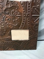 Decorative Salvaged 23″ SQ. Tin Ceiling Wrapped Quad Picture Frame Old 1064-25B