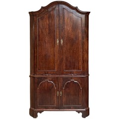 19th Century George I Style 2-Part Walnut Corner Cupboard with Earlier Elements