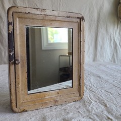 Antique 1920’s Metal Shaving Cabinet With Mirror
