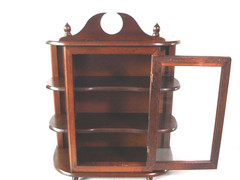 Wood glass Door Wall Hanging table top curio shelf display Cabinet 19″ x 24″x 8″