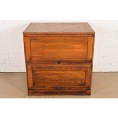 Antique Arts & Crafts Oak Architect’s Blueprint Flat File Cabinet, Circa 1900