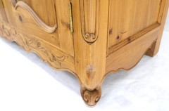 Country French Vintage Wine Rack Two-Piece Pine Step-Back Hutch