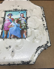 VTG 11×13 Shabby Decorative 4×6 Tin Ceiling White Picture Frame Old 387-26B