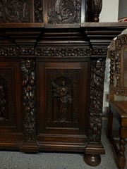 19th Century Hand Carved Museum Grade Oak Sideboard / Buffet