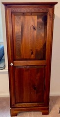 1970s-90s Dark Pine Wood, Jelly Cupboard & Tie Valet, 83″ Tall