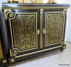 Furniture L XIV 2 doors in brown tortoiseshell Boulle marquetry 19th Napoléon