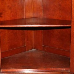 Antique Cherry Faceted & Mirrored Corner Cabinet c1890