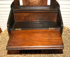 Antique Arts & Crafts Wooden Wall Hanging Cabinet Cupboard + Hooks & Storage Box