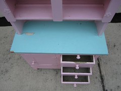 Antique / Vintage Child’s Kitchen Cupboard painted wood Charming