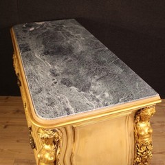 Italian chest of drawers furniture commode lacquered gold wood marble top 900
