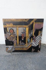 Maitland Smith Hand Painted Chinoiserie Cabinet Cupboard on Brass Stand 5442