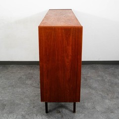 Mid Century Danish Modern Credenza Highboard Bar Sideboard Denmark Teak Drawers