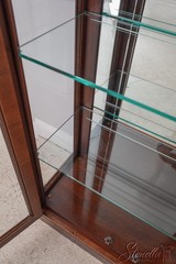 60050: Beveled Glass Door Yew Wood Door & Mahogany Display Cabinet