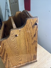 Mid Century Solid Oak Magazine Rack / Magazine Stand Handmade Beautiful Detail