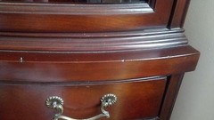 Antique 1930’s Broyhill Mahogany Bow Front Corner Cabinet (Qty 2)