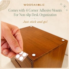 Vintage 4-Drawer Stackable Apothecary Cabinet – Elegant Wood Desk Organizer