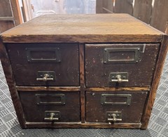 Macey 1900 Quarter Sawn Oak 4 Drawer Library Card File Cabinet – Handles Turn