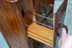 Antique Apothecary Cabinet Ledger Book Holder Vintage Wood drawer File Cabinet
