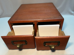 Antique Wood 2 Drawer Index Card Cabinet Recipe File Library Cabinet Dovetails
