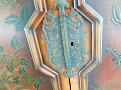 Antique Berkey & Gay China Cabinet Floral & Bird Design 1920’s-30’s with Key